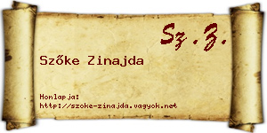 Szőke Zinajda névjegykártya